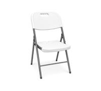 HOMELUX Silla Plegable Resina HDPE con Estructura de Acero, Silla Blanca Resistente para Eventos, Jardín, Catering y Camping, 86 cm Alto (1)