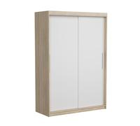 Homely | Armario de Puertas correderas Coimbra 160 | Acabado Laminado sintético Color Roble cámbrian con Puertas en Blanco | Medidas 160x57. Altura 210 cm. | Diseño Funcional