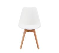 Homely® Silla Nórdica de Comedor Day Colores 2027 | Diseño NÓRDICO ESCANDINAVO | Sillas de Cocina, Comedor, Dormitorio o Estudio de Polipropileno | Patas Haya Refuerzo metál | Blanco
