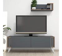 Homemania - Mueble para televisión, Madera, Antracita, Nogal-Blanco, único