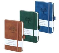 HOMEMARS libretas A6, juego de cuadernos cuaderno pequeño, bloc de notas de 14,5 cm x 9,6 cm, Marrón Verde Azul, Total 288 hojas, 576 páginas, cuaderno, cuaderno de bolsillo, diario de viaje