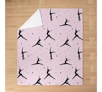 Homemissing Love Gymnastics - Manta de franela de felpa para niños y niñas, manta de ballet de felpa ligera para ejercicios en el suelo, tamaño Queen, 90 x 90 pulgadas para cama, sofá y silla