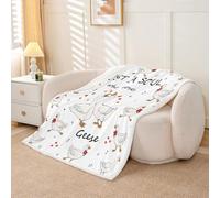 Homemissing Manta de felpa de ganso con patrón de gansos, manta de forro polar para niños y niñas, lindo animal para cama, sofá, silla, dormitorio, decoración tamaño Queen, 90 x 90 pulgadas