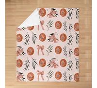 Homemissing Manta de forro polar con lazo rosa, manta de franela de felpa con hojas para cama, sofá, silla, tamaño Queen, 90 x 90 pulgadas, decoración de dormitorio