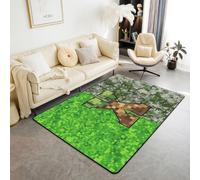 Homemissing Pixel Sandbox - Alfombra para dormitorio, 100 x 150 cm | Alfombra de sala de estar con diseño de alfabeto X, suave, antideslizante, 8 puntas, decoración de bloques