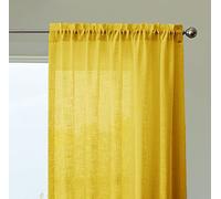 HOMEMONDE Cortinas transparentes de 8 pies con bolsillo para barra superior, filtrado de luz, cortinas de algodón, juego de 2 cortinas de puerta, 96 pulgadas, color mostaza