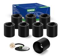 HOMEOW Focos LED Interior Techo Superficie, Pack of 8 Foco de Techo Black, Focos Superficie Orientable de Aluminio para Módulos GU10 LED, Redonda
