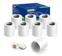 HOMEOW Focos LED Interior Techo Superficie, Pack of 8 Foco de Techo Blanco, Focos Superficie Orientable de Aluminio para Módulos GU10 LED, Redonda