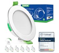 HOMEOW Pack de 6 Focos LED Interior Techo Regulable, Apertura 68-80mm, 5W Níquel Downlight LED Empotrable Luz Calida 2700K Neutra 4000K Frío 6000K, IP44 Ojos de Buey Para Techo Baño Cocina