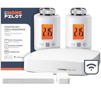 HOMEPILOT - Starter-Set para 2 radiadores Smart | Conjunto Completo para una fácil instalación Posterior | Contenido: 1 Gateway Premium,2 Termostato Smart,1 Contacto de Puerta y Ventana Smart
