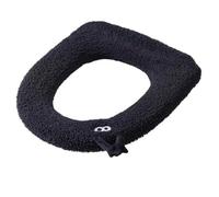 Homeponnew Funda de asiento de inodoro de felpa para invierno, accesorio de baño suave y lavable con asa, compatible con inodoros estándar, 30 x 30 cm (negro)