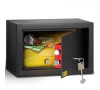 HomeSafe HV20K Caja Fuerte con Llave - 20x31x20cm (HxAxP) - Para Seguridad en el Hogar, Almacenaje, para Ahorros, Joyas o Dinero en Efectivo