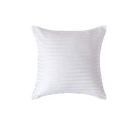 Homescapes Funda de Almohada Confort con Rayas de satén 40 x 40 cm de Color Blanco en 100% Algodon Egipcio con una Densidad de 130 Hilos/cm²