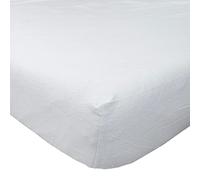 Homescapes lujo franela blanco cepillado algodón sábana bajera ajustable, pesado peso 170 G/m² 100% algodón, 100% algodón, Blanco, suelto