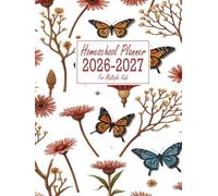 Homeschool Planner 2026-2027 for Multiple Kids: Weekly & Monthly Lesson and Record Book, Dated July 2026 - June 2027, Large Size 8.25×11, Butterfly Design