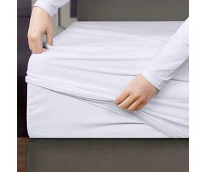 HOMESOL® Protector de colchón impermeable de Rizo 100% Poliéster, Tratamiento Anti ácaros, Transpirable