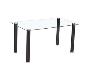HomeSouth duehome Mesa de Comedor Negra, Mesa de Cristal para Cocina, Medidas Mesa Moderna salón: 140 cm Largo x 80 cm Ancho x 75 cm Alto