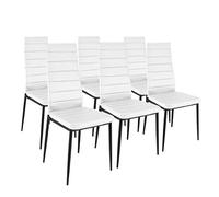 Duehome Pack de 6 sillas de comedor Emi – símil piel – White - black