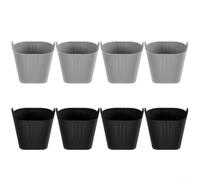 HomeVortex 8 moldes de silicona para hornear magdalenas, moldes antiadherentes para magdalenas, huevos escalfados para freidora de aire, reutilizables, aptos para lavavajillas (negro gris)