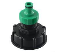 HomeVortex Adaptador de tanque IBC, rosca gruesa S60x6, con grifo hembra de 1 pulgada, conector de plástico PP para lluvia del Reino Unido, riego de jardín y accesorio de manguera, negro