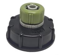 HomeVortex Adaptador de tanque IBC S60x6, a conector de manguera de jardín de 1/2 pulgada, accesorio de almacenamiento de agua de plástico PP, para riego agrícola de lluvia, negro, adaptador de rosca