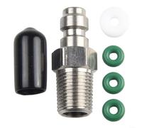 HomeVortex Conector macho de rosca M10x1 de acero inoxidable neumático de ajuste rápido, para bombas de alta presión, suplemento de aire, accesorio de válvula industrial a prueba de óxido (1/8NPT)
