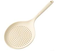 HomeVortex Cuchara coladora de silicona antiadherente, skimmer grande con mango ergonómico para drenar fideos, freír albóndigas, herramienta de cocina resistente al calor, 36,5 cm (A)