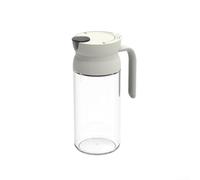 HomeVortex Dispensador de aceite de vidrio de 600 ml con apertura automática por gravedad, recipiente de condimentos de cocina a prueba de fugas para vinagre de salsa de soja, diseño fácil de verter