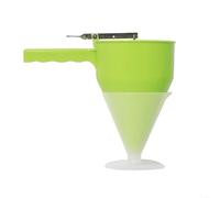 HomeVortex Dispensador de masa para panqueques con émbolo, embudo líquido ABS para Takoyaki para bolas de pulpo, cupcakes, magdalenas, gofres, herramienta de cocina fácil de apretar, blanco (D)