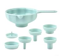 HomeVortex Embudo de plástico multifuncional 6 en 1, herramienta de cocina de gran diámetro para enlatar, embotellar y transferir líquidos o ingredientes secos, para fácil limpieza, juego verde con