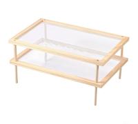 HomeVortex Estante de secado de hierbas de madera, soporte apilable para secadora de alimentos con red, capa de malla transpirable para pasta, flores y especímenes de plantas, organizador de