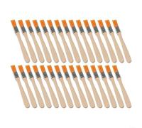 HomeVortex Juego de 30 cepillos con mango de madera, cerdas de nailon para arte acrílico al óleo, herramientas de limpieza para eliminación de polvo de soldadura PCB, amarillo