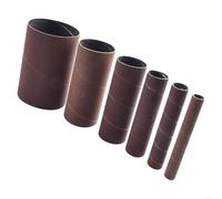 HomeVortex Juego de 6 fundas de tambor de lijado de 4.5 pulgadas, rueda de pulido abrasiva de alúmina de grano 240 para madera, metal, plástico, jade, mangas de papel de lija rojo para lijadora de