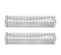 HomeVortex Juego de tubos de humo para barbacoa de acero inoxidable, tubo cuadrado de 30,5 cm con diseño de múltiples agujeros para astillas de madera, caja de flujo de aire eficiente para asar al
