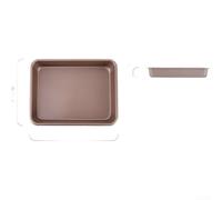 HomeVortex Molde antiadherente de acero al carbono, bandeja rectangular para horno de pan de pastel con bordes redondeados suaves para hornear uniformemente, marrón claro (C)