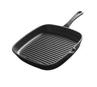 HomeVortex Parrilla cuadrada de hierro fundido resistente de 36 x 14 cm para cocinar carne, sartén para uso en hornos