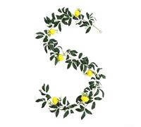 HomeVortex Planta artificial de eucalipto y limón de 67 pulgadas, con frutas realistas, para decoración del hogar, sala de estar, oficina, colgar en la pared, guirnalda verde amarilla