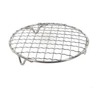 HomeVortex Red redonda de acero inoxidable para barbacoa con patas, bandeja de malla portátil para camping, senderismo, picnic, uso doméstico, espejo pulido para fácil limpieza estante de cocina (25