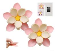 HomeVortex Sakura - Imanes para nevera y clips para bolsas, sellador de almacenamiento de alimentos 2 en 1 con bonito diseño de flores, organizador de cocina de plástico ABS para aperitivos y