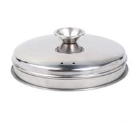 HomeVortex Tapa para vaporera de acero inoxidable de 18 cm con rejillas de ventilación de vapor y asas ergonómicas para albóndigas, pasteles, bollos, accesorios de barbacoa de tipo poco profundo