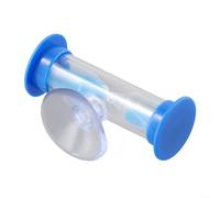 HomeVortex Temporizador de ducha de arena azul de 3 minutos con ventosa, reloj de arena de ahorro de agua para cepillarse los dientes de los niños, reloj de pared para baño, no necesita pilas