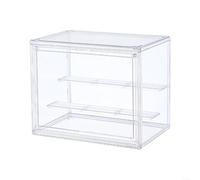 HomeVortex Vitrina acrílica transparente con puerta, vitrina de 3 niveles a prueba de polvo para modelos y figuras de autos de juguete, estantes ajustables, caja de almacenamiento transparente de 270