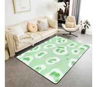 Homewish Alfombra de área con estampado de guepardo verde de 150 x 200 cm, piel de leopardo, alfombra grande con estampado de leopardo, no se desprende, alfombra grande para ocultar animales salvajes
