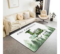 Homewish Alfombra gigante de bosque de montaña de 150 x 200 cm, alfombra grande con letra inicial L, no se desprende, para caravana, coche, selva, árboles