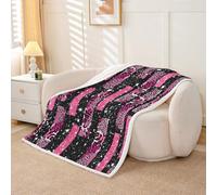 Homewish Cobija de forro polar con estampado de guepardo, tamaño Queen, 90 x 90 pulgadas, piel de tigre, manta de felpa mullida con lentejuelas y leopardo, decoración geométrica de galaxia a rayas