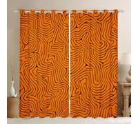 Homewish Cortinas opacas a rayas naranjas de 52 x 90 pulgadas, 2 paneles