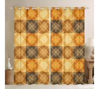 Homewish Cortinas opacas a rayas naranjas de 66 x 72 pulgadas para sala de estar