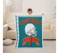 Homewish Manta de forro polar de fútbol tamaño Queen de 90 x 90 pulgadas, manta de felpa mullida con inicial J personalizada, decoración deportiva para cama, sofá