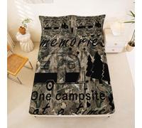 Homewish Wild Branch - Juego de ropa de cama tamaño King con temática de camuflaje y pinos con temática de pinos, sábanas de estilo retro de granja, decoración de habitación, funda de cama estética, 3