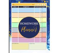 Homework Planner for ADHD Students: Colorful Undated Assignment Journal Notebook for Elementary, Middle, High School and College Students